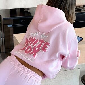 White Fox With Love Always Oversized Hoodie